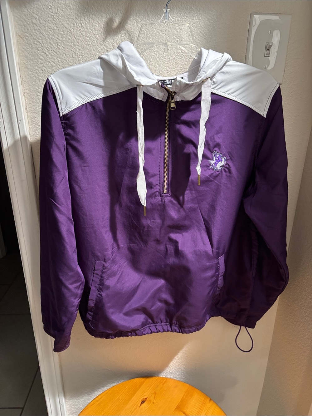 boxercraft Purple and White Tarletan University Hooded Jacket S